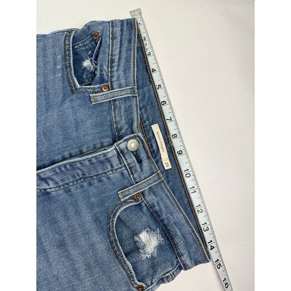 Levi's Wedgie Straight Size 29 High-Rise Cropped Distressed Button Fly Jeans - Picture 7 of 12